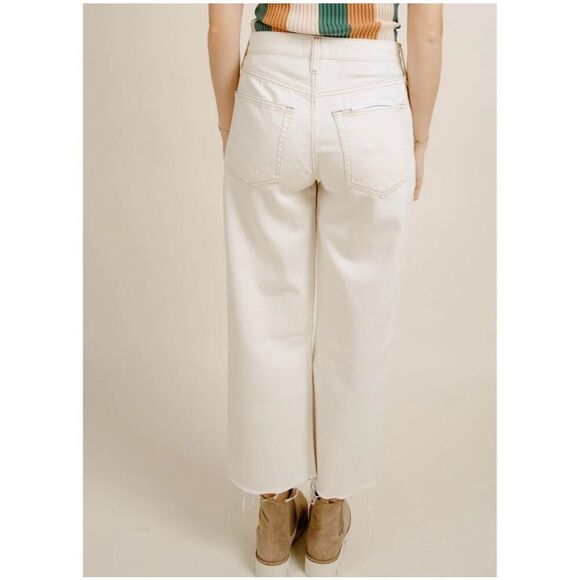 Ética Altin Loose Fit Jeans Natural Denim Mid Rise Relaxed Leg Frayed Hem 27 - Picture 2 of 16